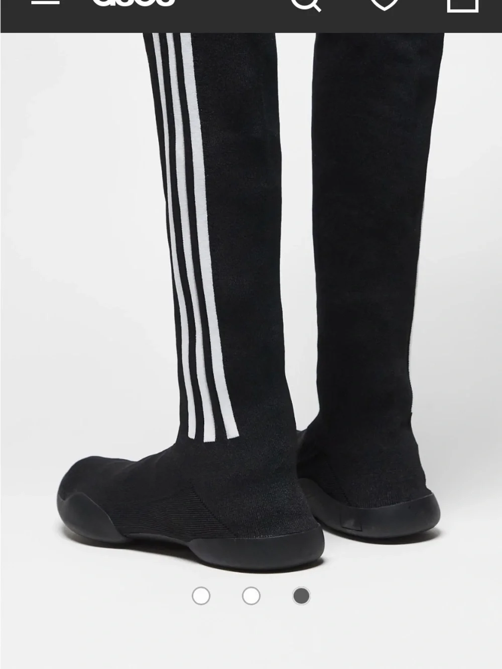 Jeremy Scott x Adidas Black and White Knee-High Sport Socks Booties